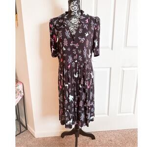 EUC Whimsical Black ModCloth Mythology Print Dress Women's Size XL